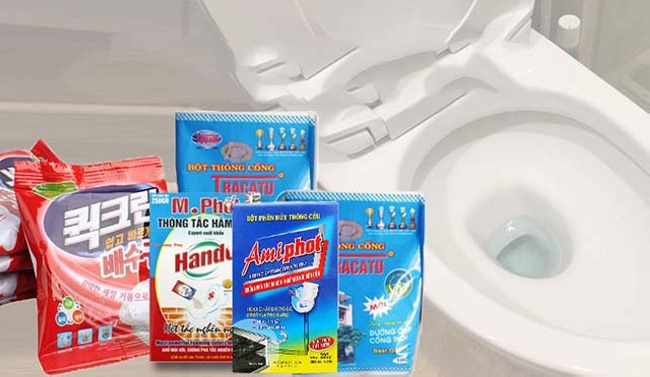 Dùng các loại bột thông bồn cầu